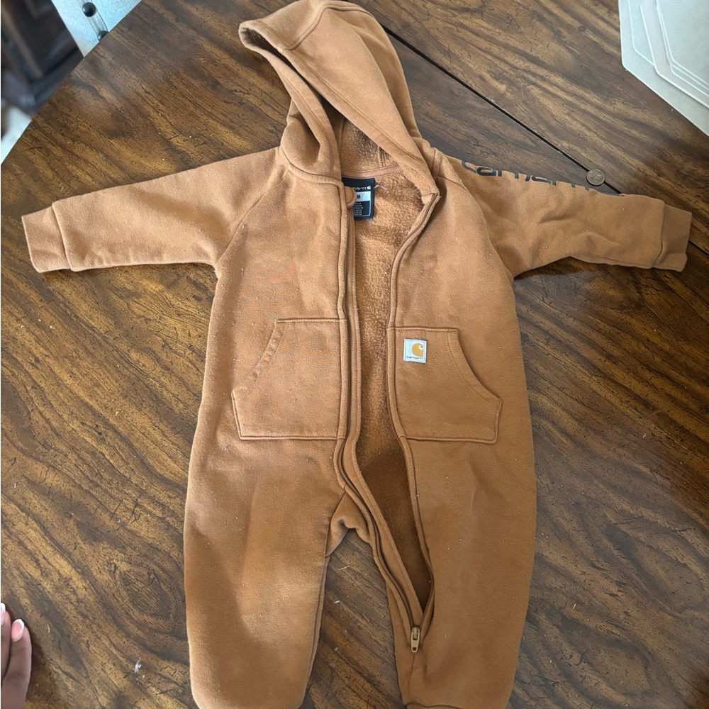 Carhartt Kids Hooded One-Piece in Brown/Tan
